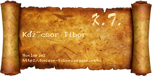 Kácsor Tibor névjegykártya