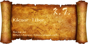 Kácsor Tibor névjegykártya